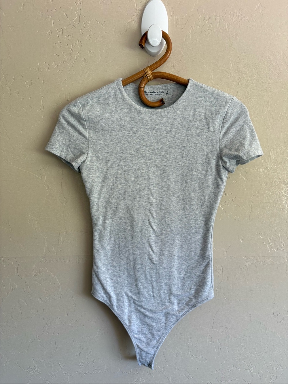 Abercrombie & Fitch Soft AF Collection Grey Short Sleeve Fitted Bodysuit Size S